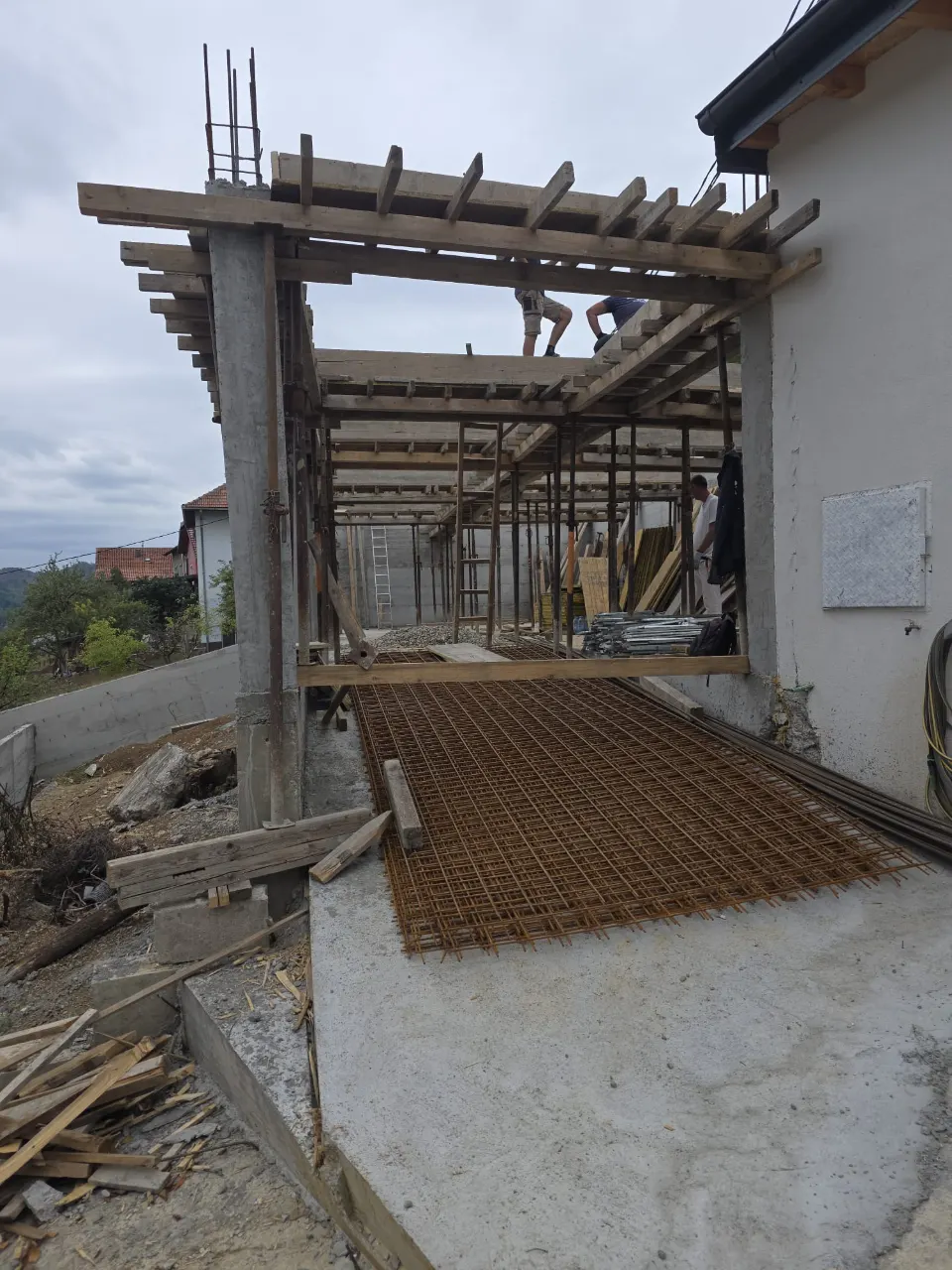 Armatura postavljena za betonsku ploču